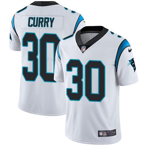 Nike Panthers #30 Stephen Curry White Men's Stitched NFL Vapor Untouchable Limited Jersey